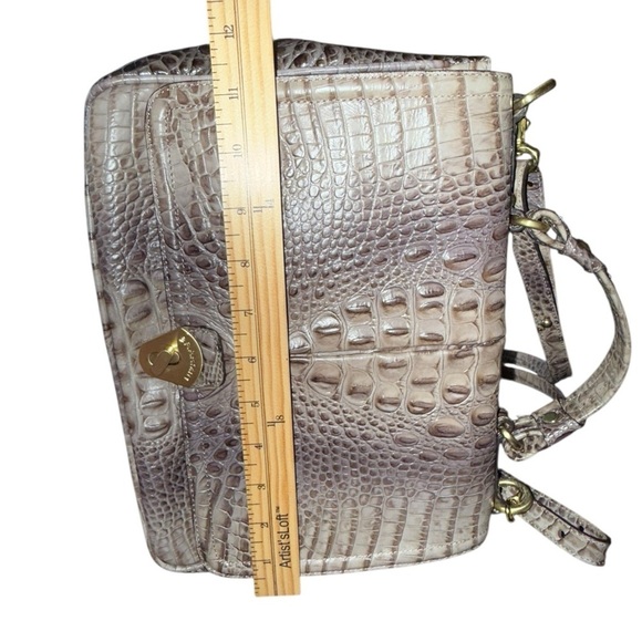 ▶️ Brahmin ◀️ Crocodile Genuine Leather Crossbody Hand Bag. - Picture 15 of 17